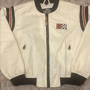Harley-Davidson Black and White Bomber Jacket with Racing Patch
